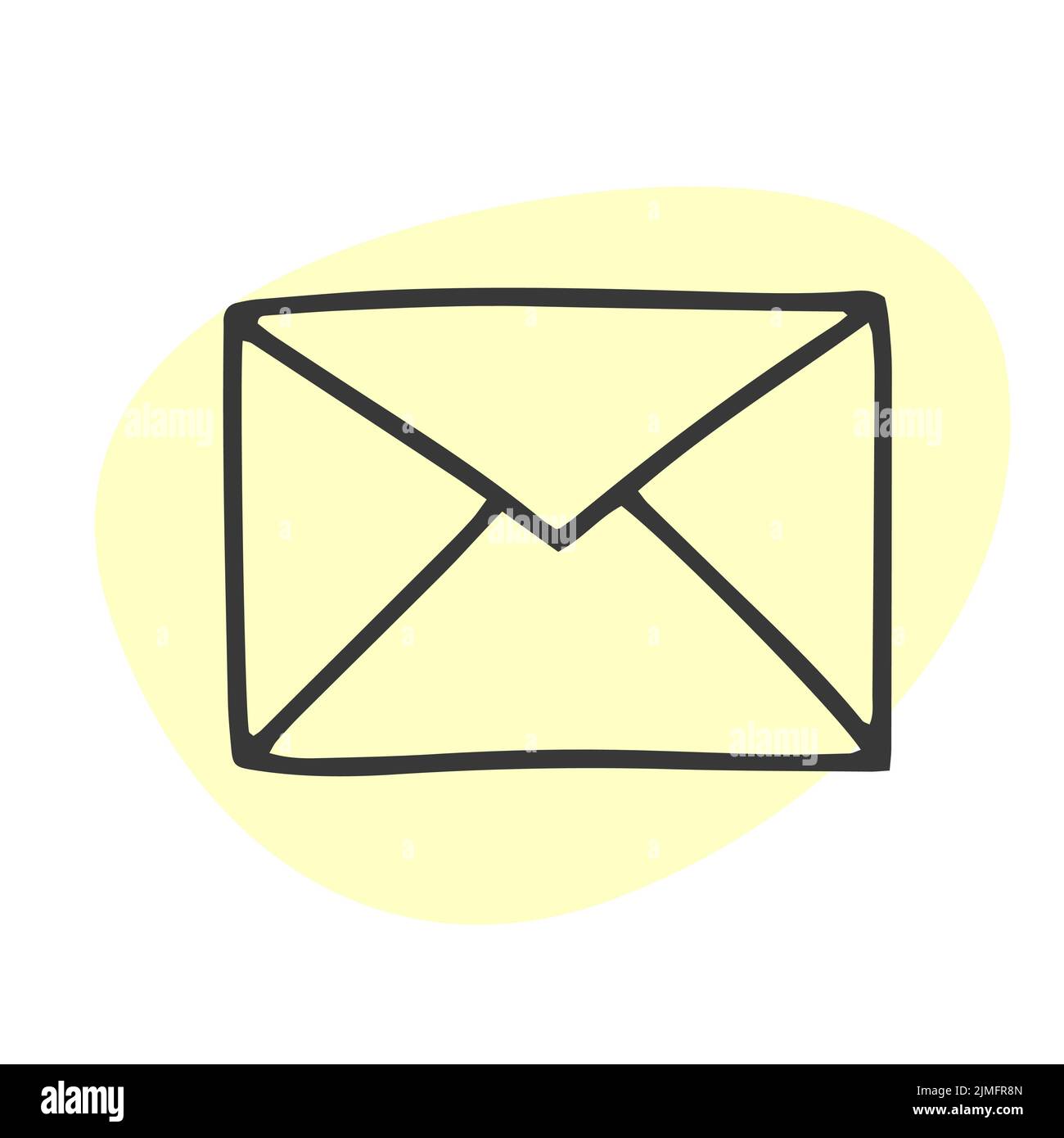 Email Icon in Doodle Style Stock Vector