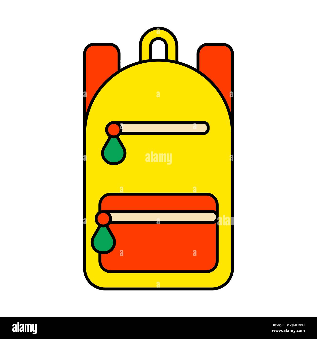 Backpack Isolated Elements on White Background Stock Vector