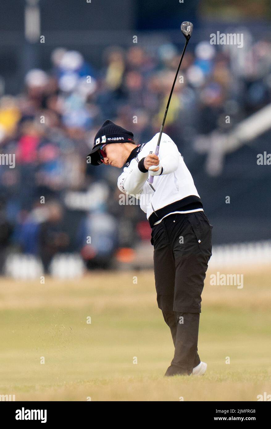 Lydia Ko on the first hole during day three of the AIG Women's Open at Muirfield in Gullane, Scotland. Picture date: Saturday August 6, 2022. Stock Photo