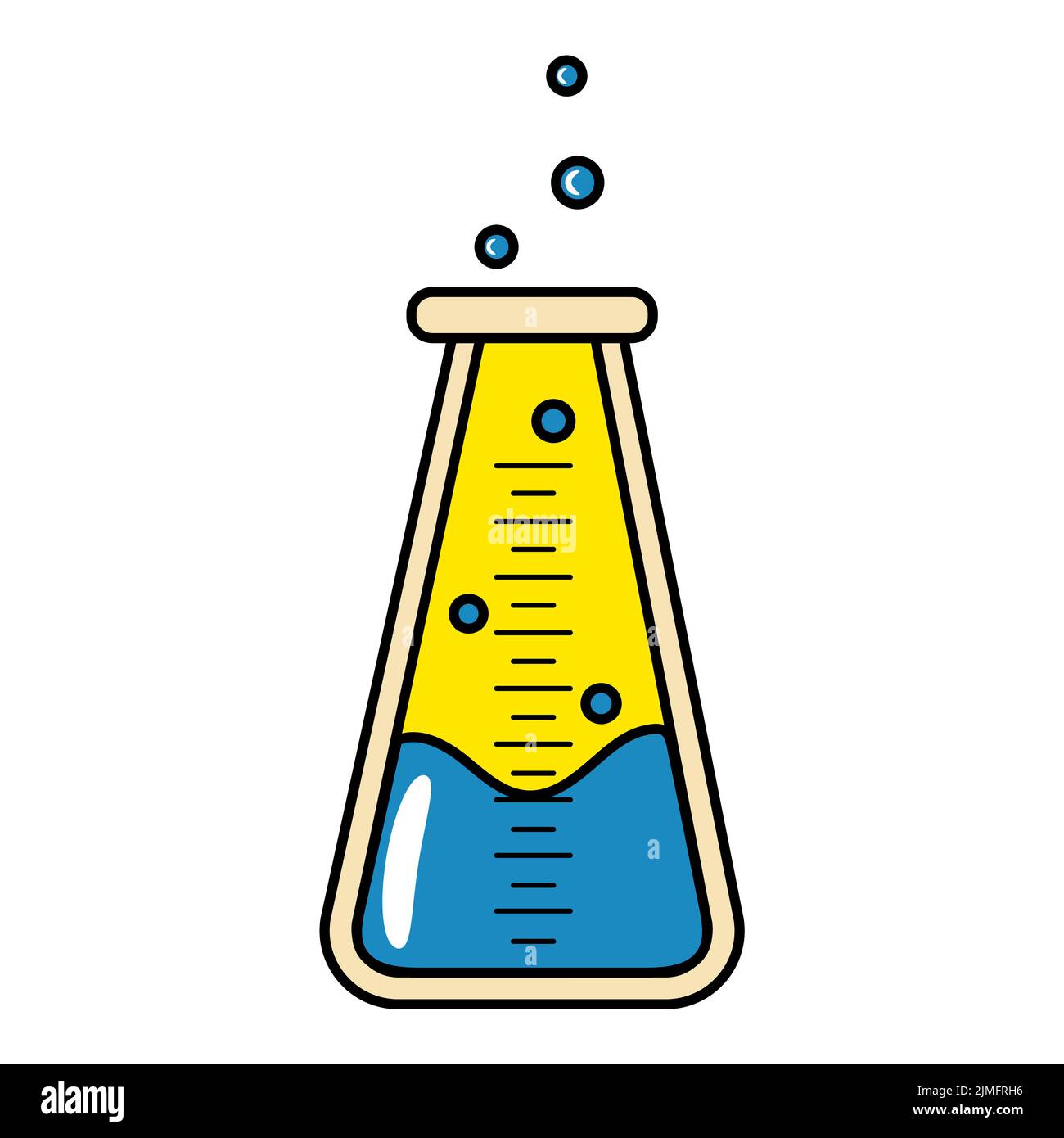 Chemical Flask Isolated Element on White Background Chemical Reaction Stock Vector