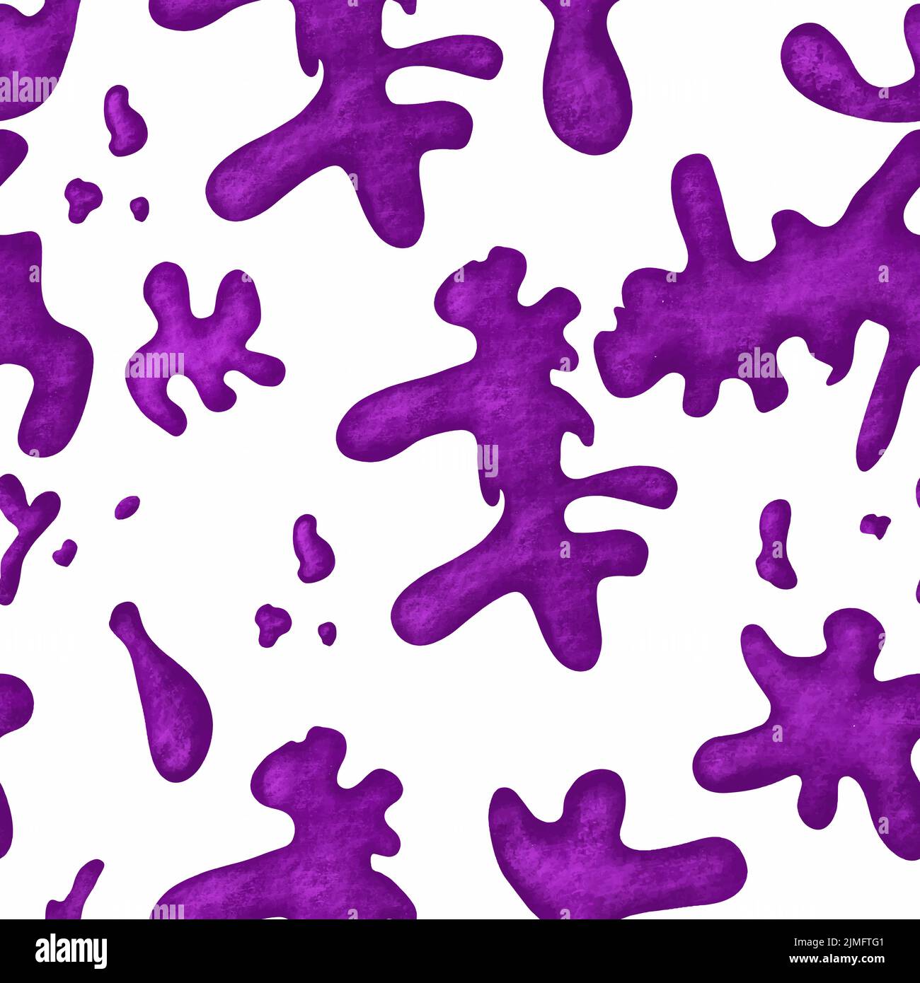 Seamless Pattern Abstract Amorphous Purple Blots on white Background Modern Pattern Stock Vector