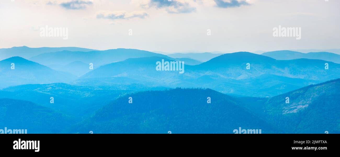 Blue mist mountains landscape Stock Photo