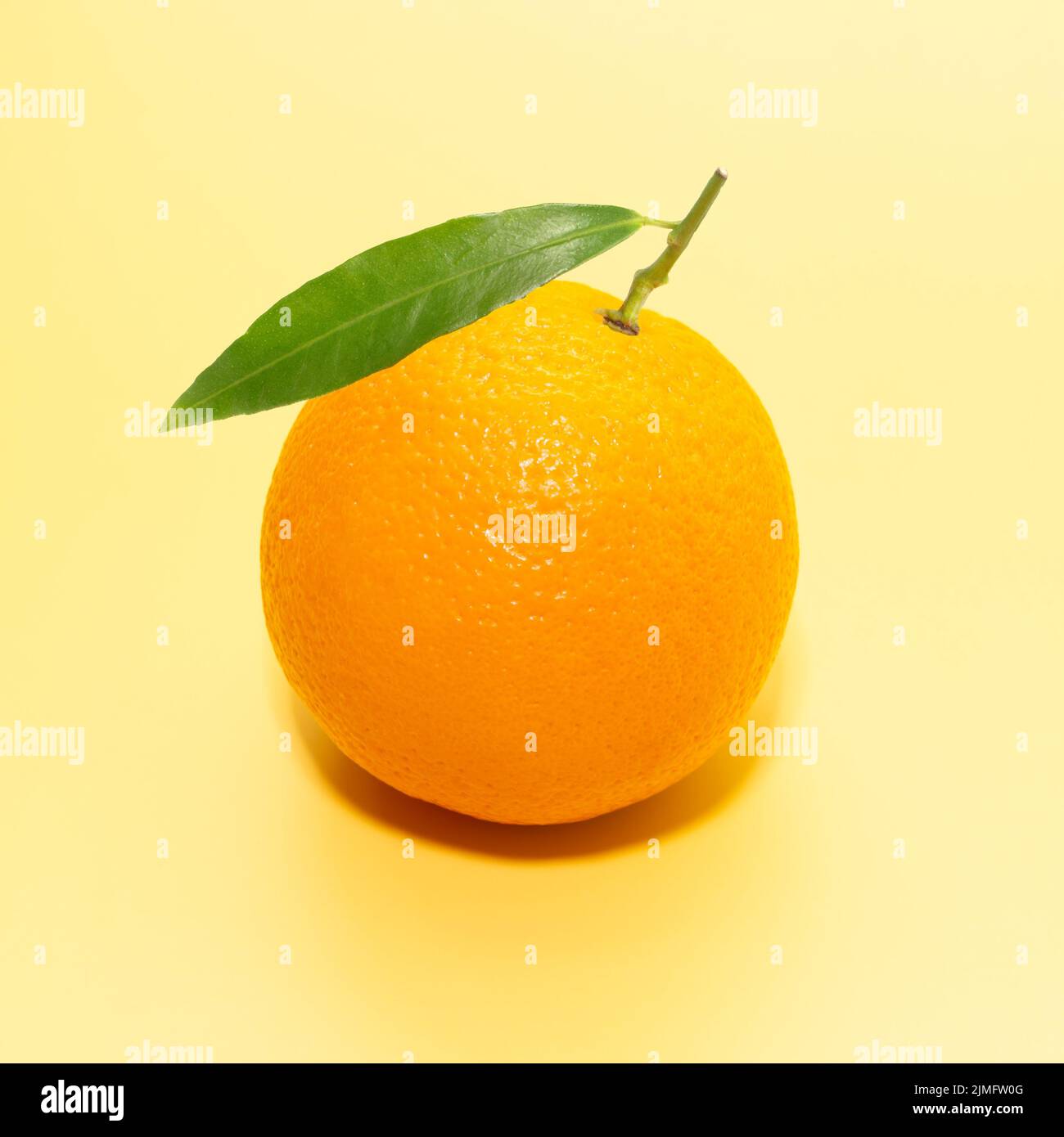 Orange citrus with green leaf Stock Photo