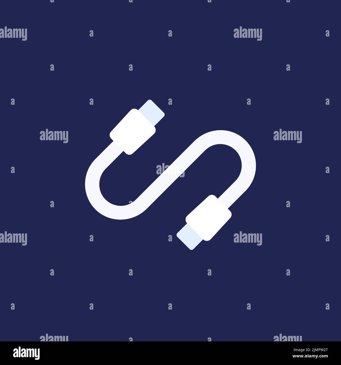 usb cable icon, type-c connector Stock Vector