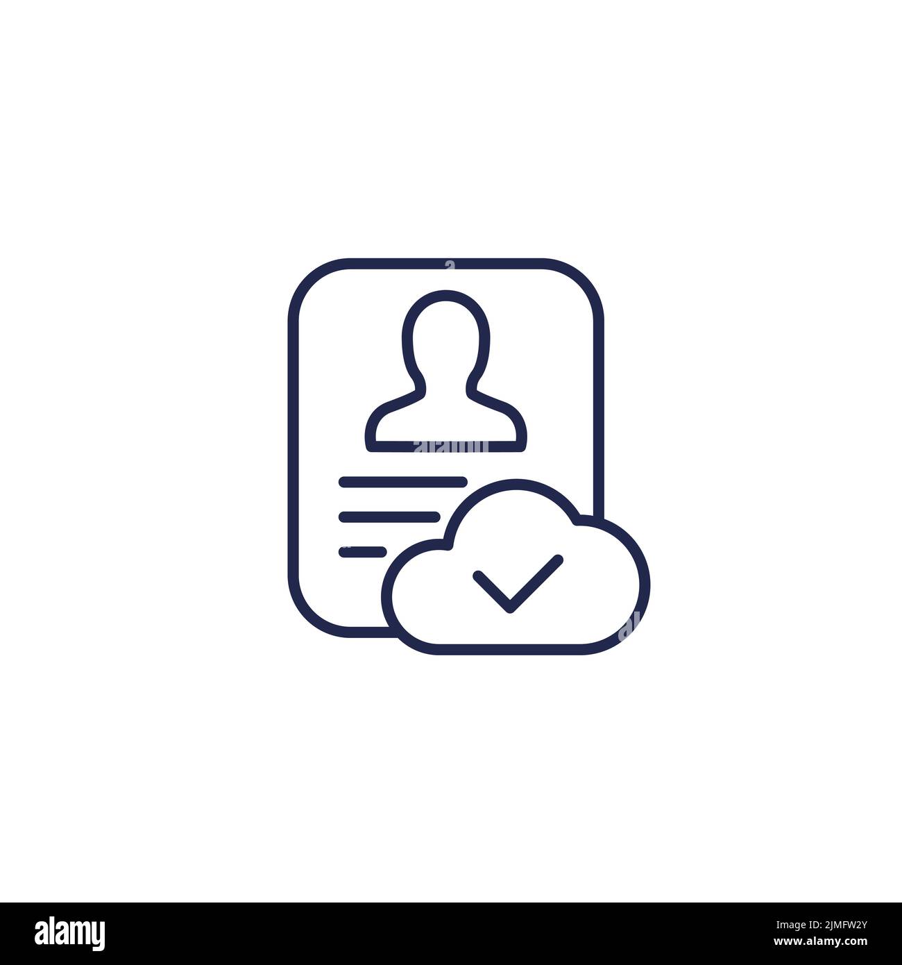 account backup line icon, vector Stock Vector