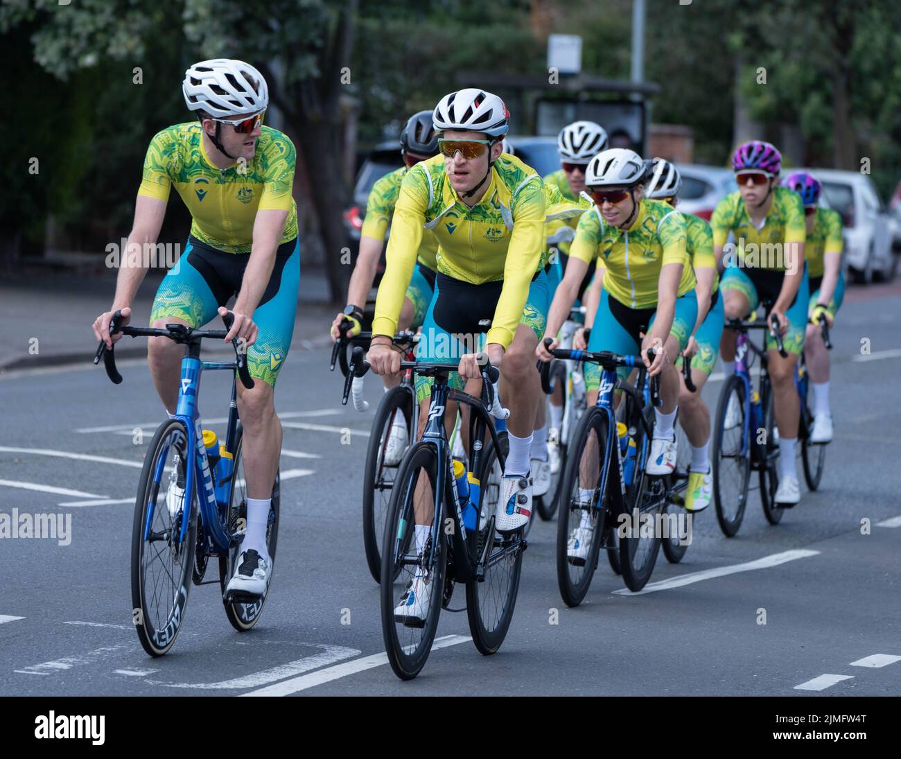 Commonwealth Games Cycling Road Race practice Stock Photo