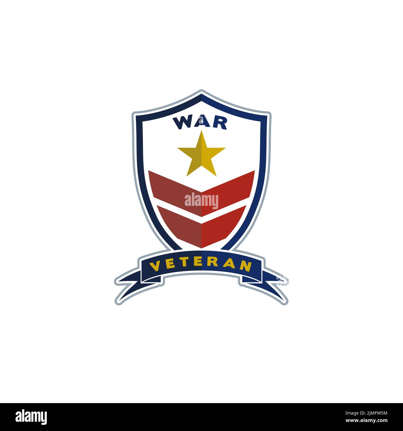Military Veteran Rank Emblem and Star logo design vector Stock Vector