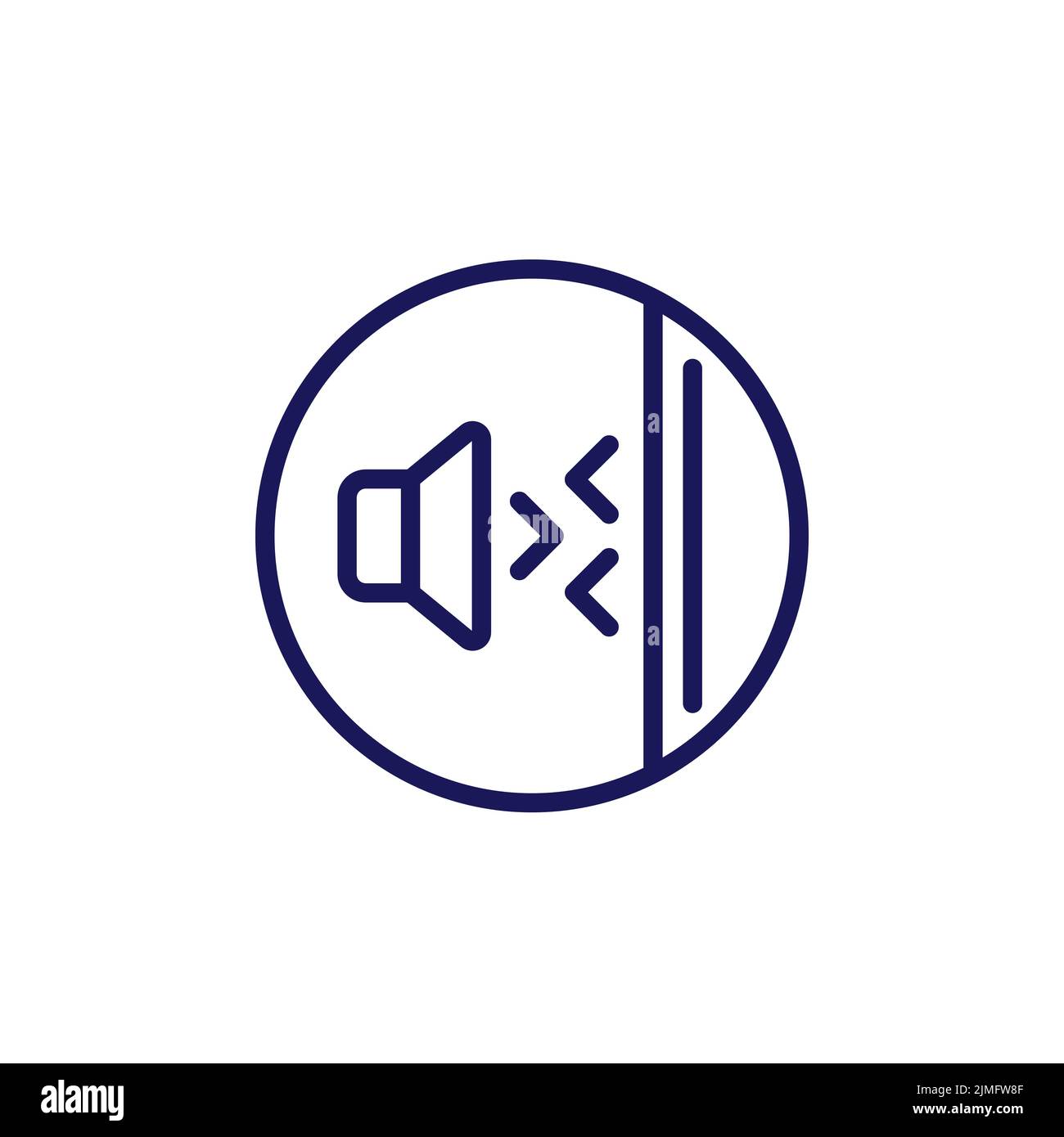 soundproofing, acoustic insulation line icon Stock Vector
