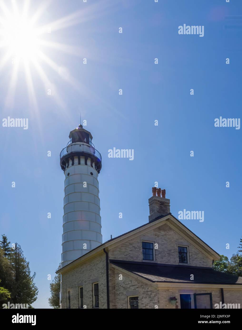 Cana Island Light Station built in 1869 on Cana Island on the shore of