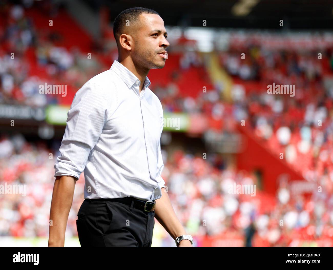 Derby County interim manager Liam Rosenior before the Sky Bet League One match at The Valley, London. Picture date: Saturday August 6, 2022. Stock Photo