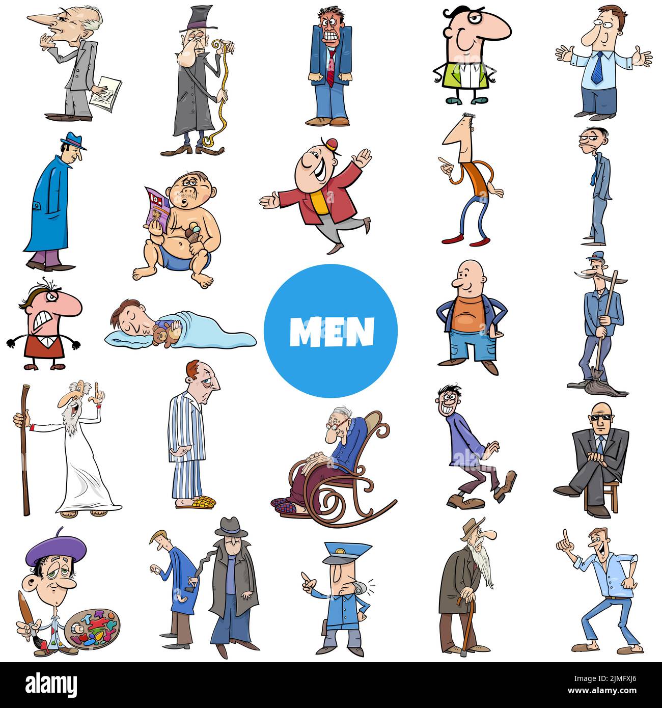 Cartoon Men Comic Characters Big Collection Stock Photo Alamy