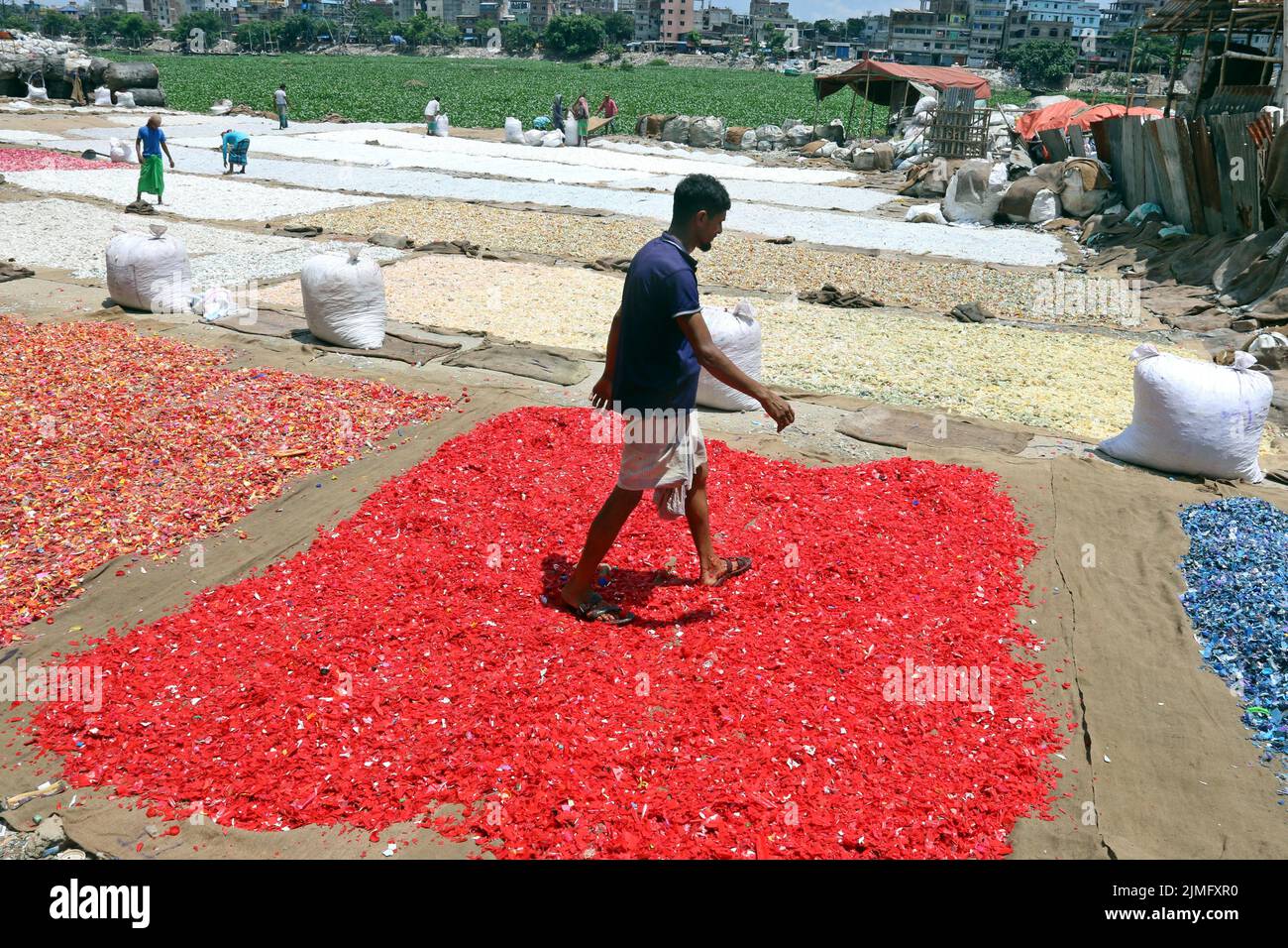 August 6, 2022, Dhaka, 1100, Bangladesh Works Work in a plastic bottle