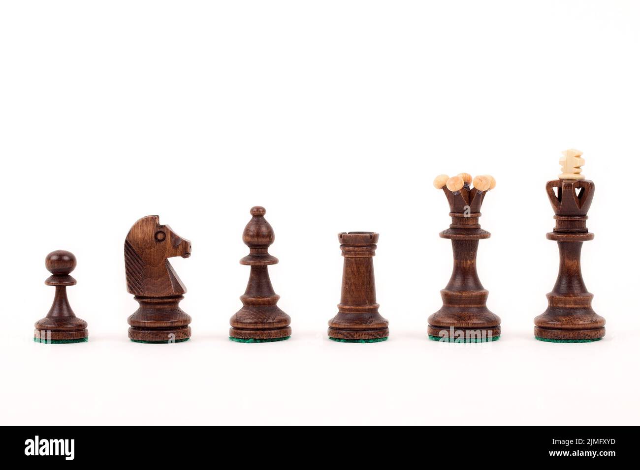 Chess pieces on the white background Stock Photo