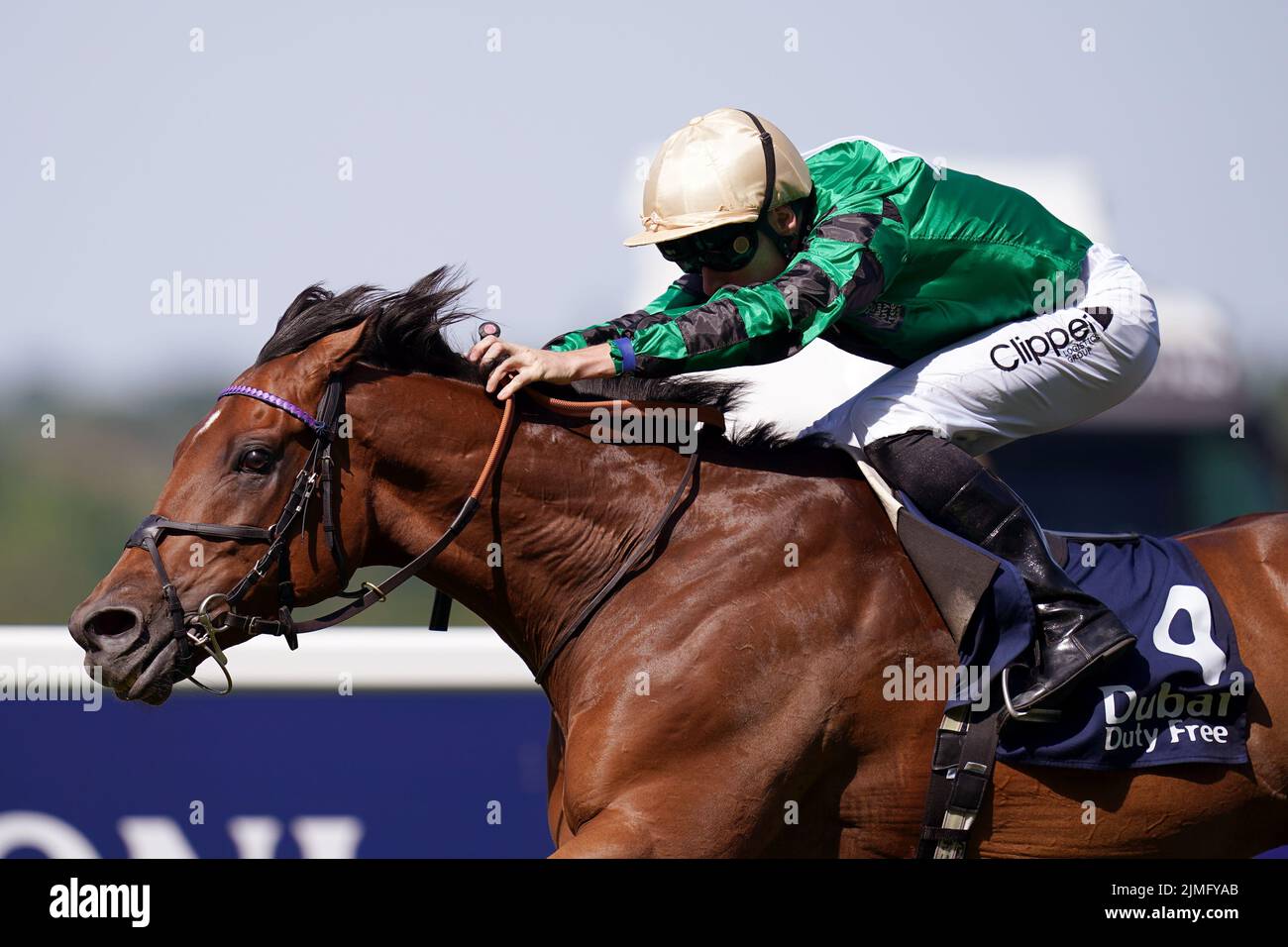 Pride of Priory ridden by Kieran Shoemark comes home to win The Dubai Duty Free Shergar Cup Challenge during the Shergar Cup Meeting at Ascot Racecourse. Picture date: Saturday August 8, 2022. Stock Photo