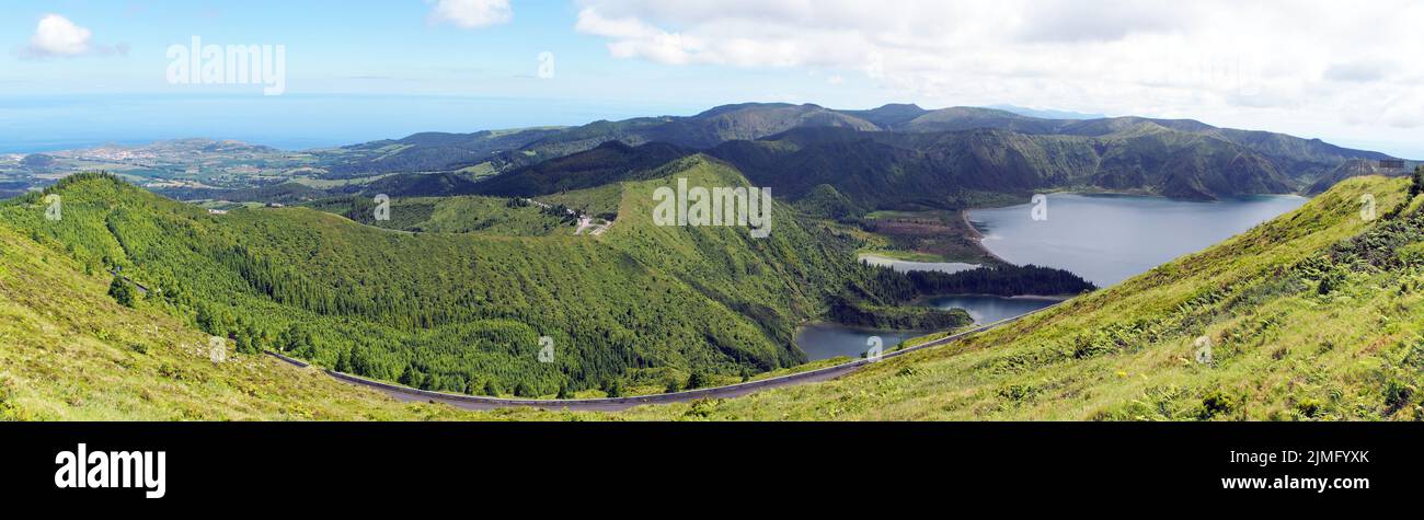 Lagoa do Fogo is a crater lake within the Agua de Pau Massif