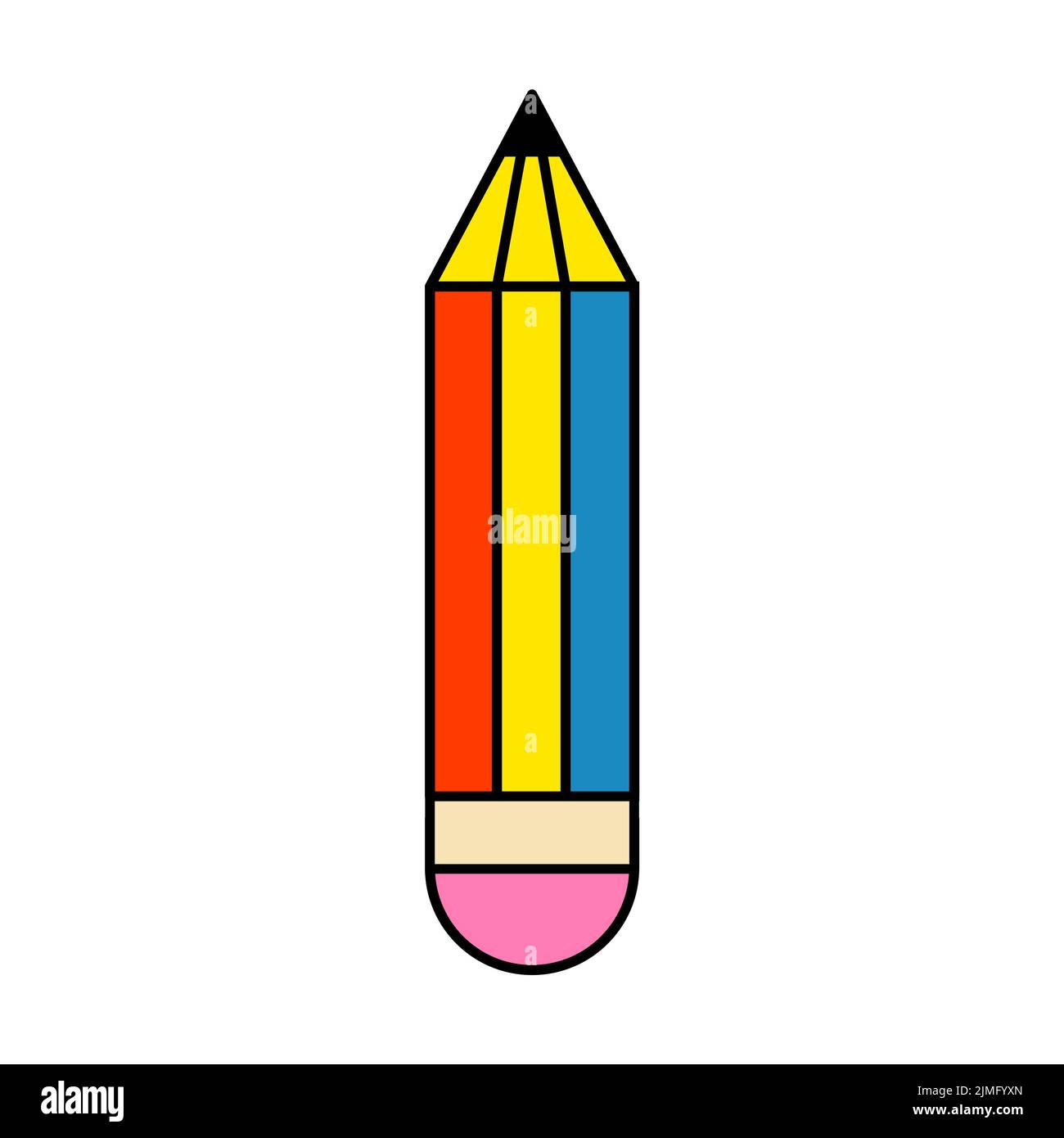Colorful Pencil Iisolated Element on White Background Stock Vector
