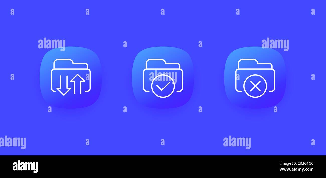 upload files to folder or backup line icons Stock Vector
