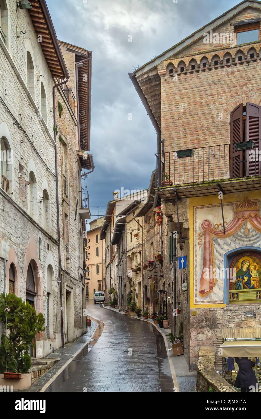 Street in Assisi, Italy Stock Photo
