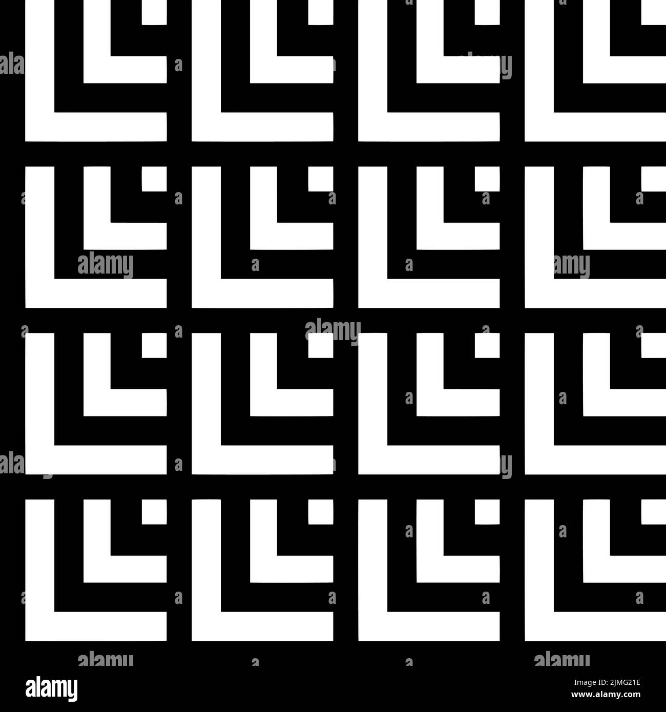 Black and white squares, lines, checkered seamless repeat pattern