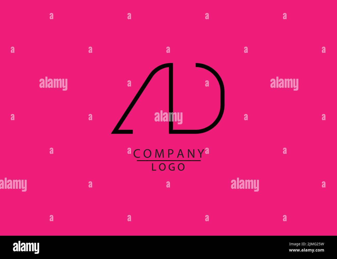 Abstract Alphabets Letters AD or A D Logo Stock Vector