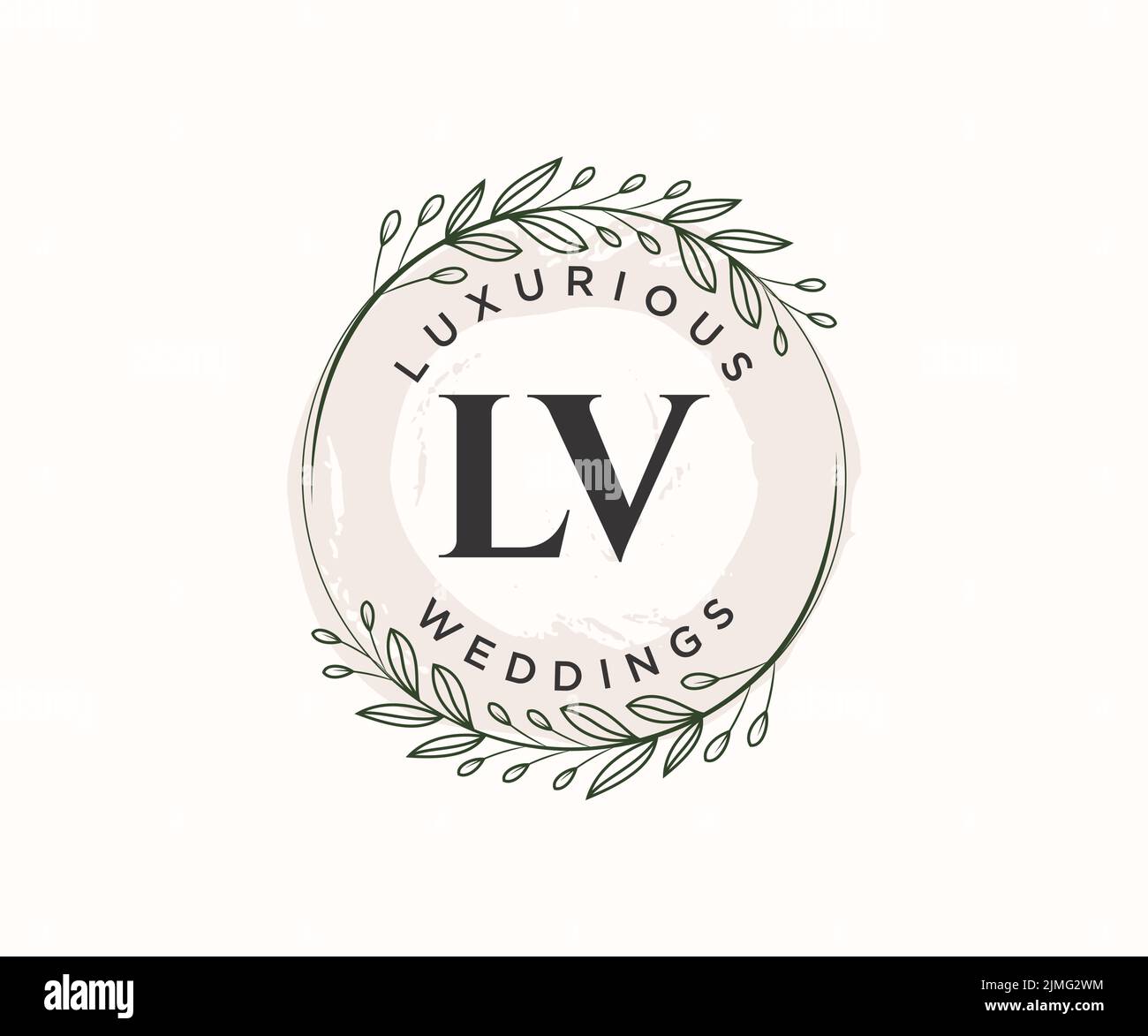 Lv monogram logo with circle outline design Vector Image