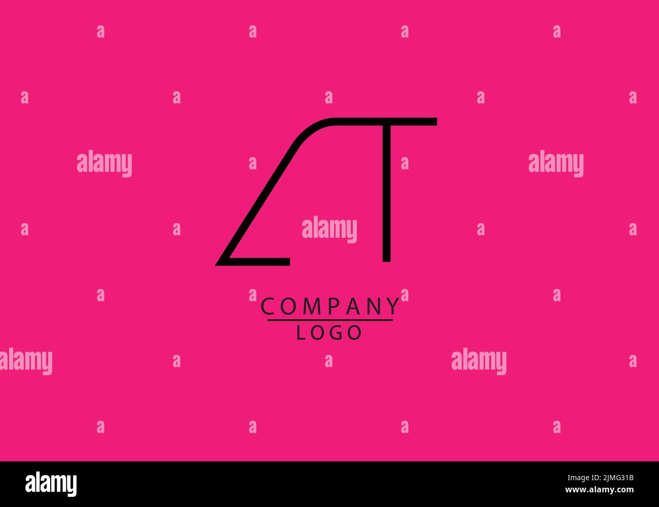 Abstract Alphabets Letters AT or A T Logo Stock Vector