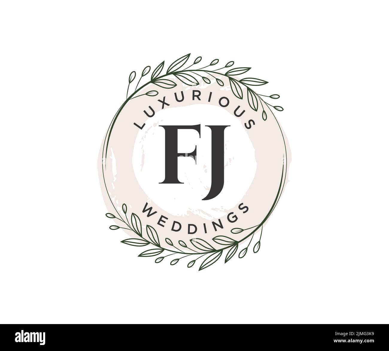 FJ Initials letter Wedding monogram logos template, hand drawn modern ...