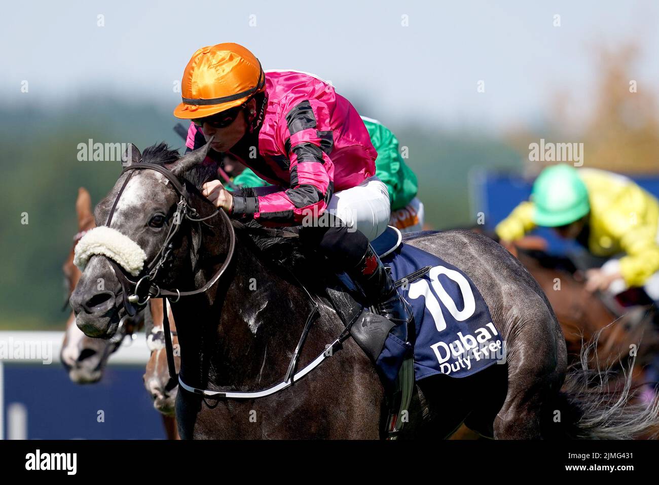 Jungle Cove (far right) ridden by Emma-Jayne Wilson comes home to win The Dubai Duty Free Shergar Cup Mile during the Shergar Cup Meeting at Ascot Racecourse. Picture date: Saturday August 8, 2022. Stock Photo