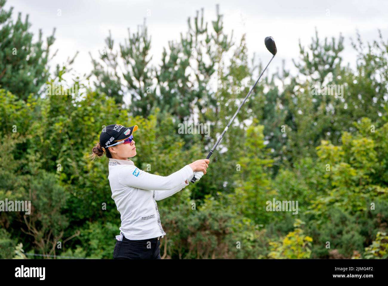 In Gee Chun on the 2nd tee during day three of the AIG Women's Open at Muirfield in Gullane, Scotland. Picture date: Saturday August 6, 2022. Stock Photo