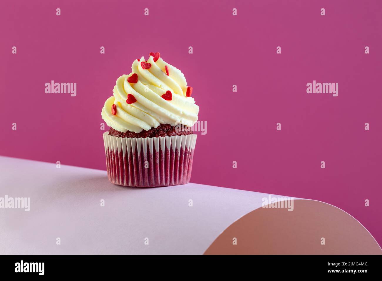 Red Velvet cupcake. Stock Photo