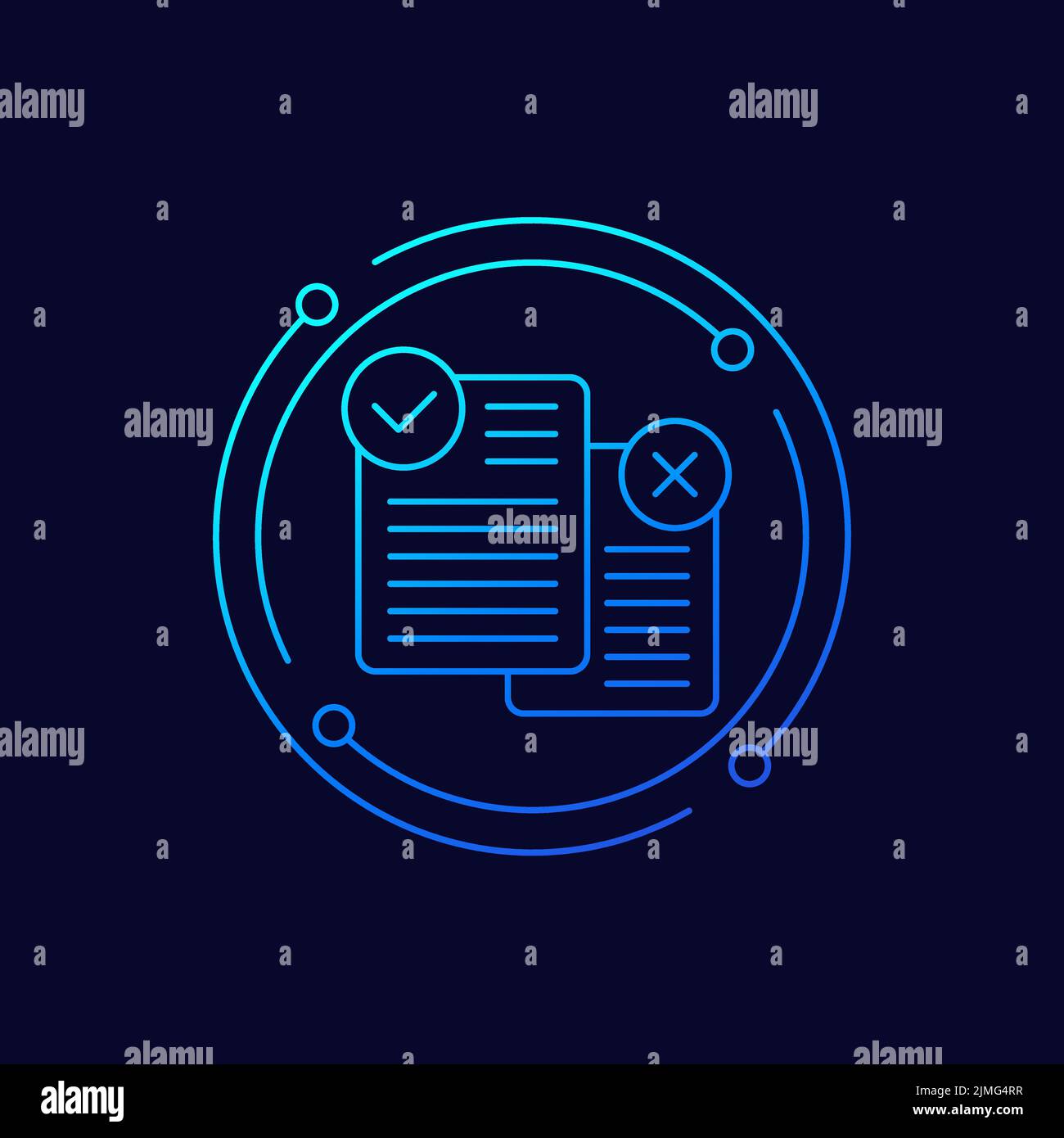 Pros and cons icon, line vector design Stock Vector