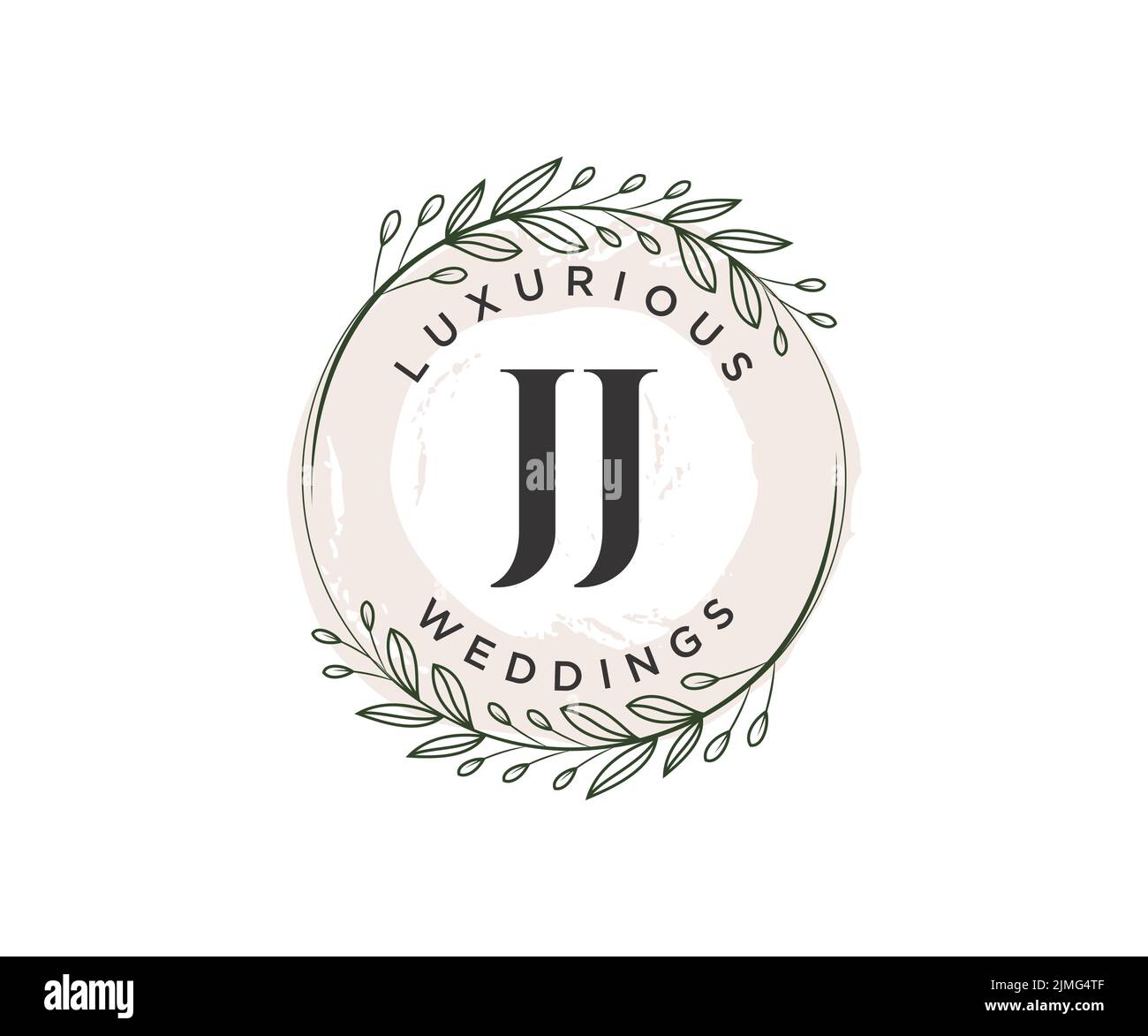 JJ Initials letter Wedding monogram logos template, hand drawn modern ...