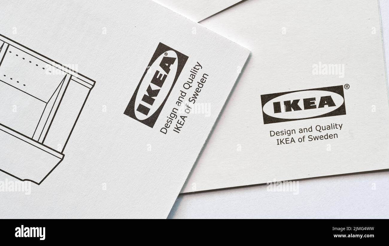 Building instructions for furniture of the Swedish furniture company Ikea Stock Photo Alamy