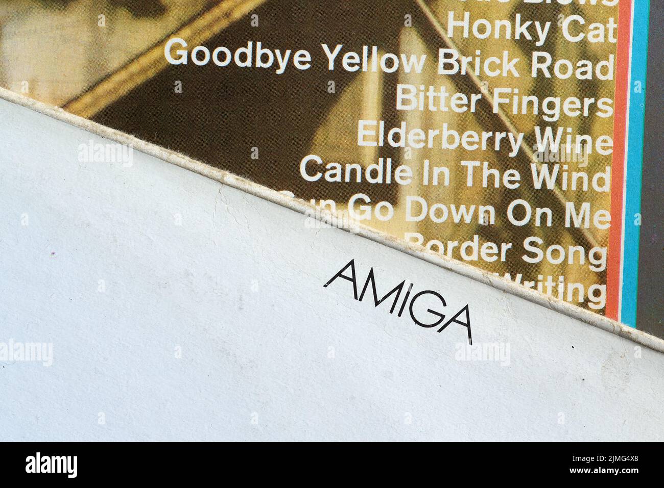 Records of the former GDR record label Amiga, which today belongs to Sony Music Stock Photo