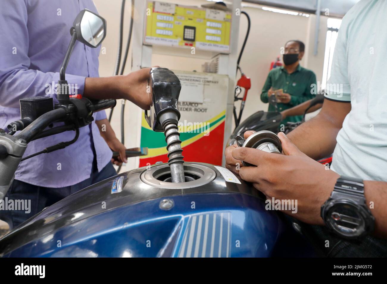 Dhaka, Bangladesh August 06, 2022 The mad rush to the petrol station