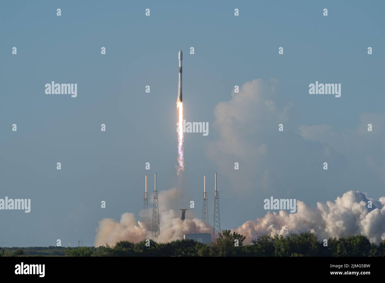 SpaceX Falcon 9 KPLO Liftoff Stock Photo