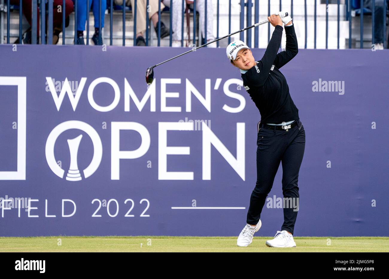 Minjee Lee on the first tee during day three of the AIG Women's Open at Muirfield in Gullane, Scotland. Picture date: Saturday August 6, 2022. Stock Photo