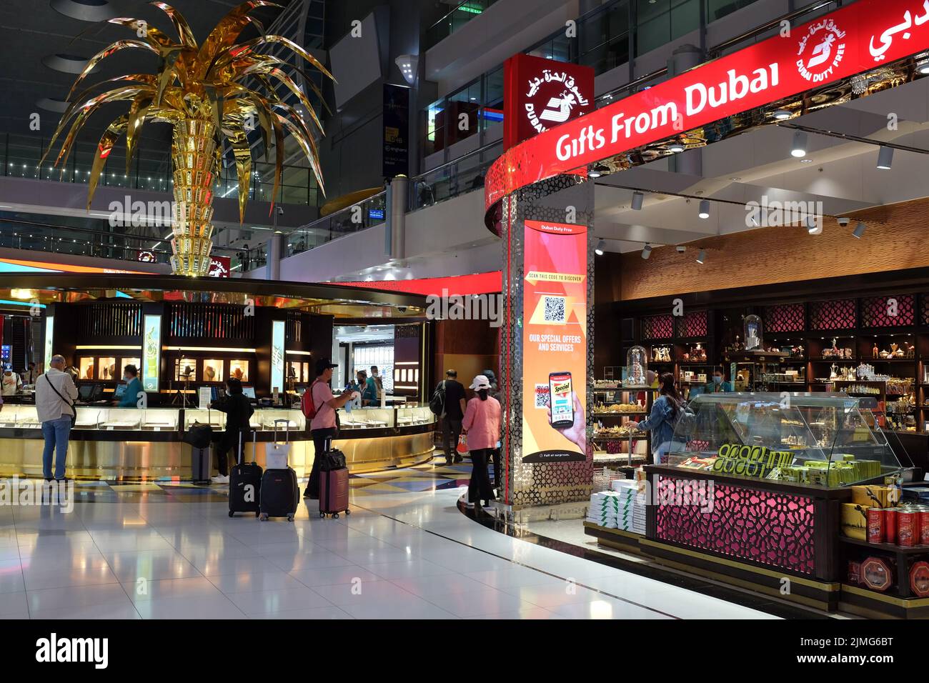 Shops at Dubai International Airport in Dubai, United Arab Emirates. Stock Photo