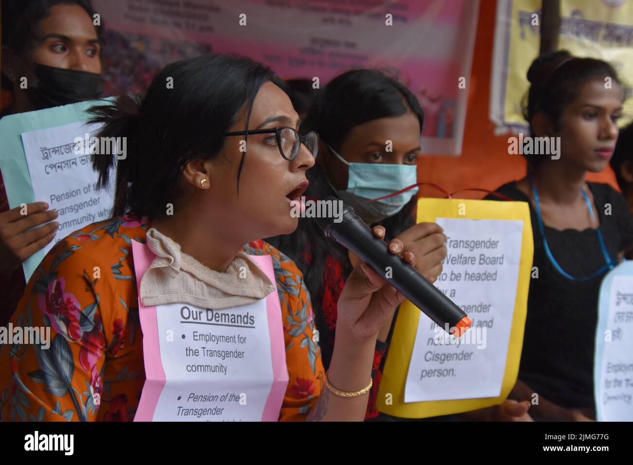 August 5, 2022, Kolkata, West Bengal, India: The Transgender Community demand inclusion of themselves in all the Governmental jobs and equality with common citizens. (Credit Image: © Biswarup Ganguly/Pacific Press via ZUMA Press Wire) Stock Photo