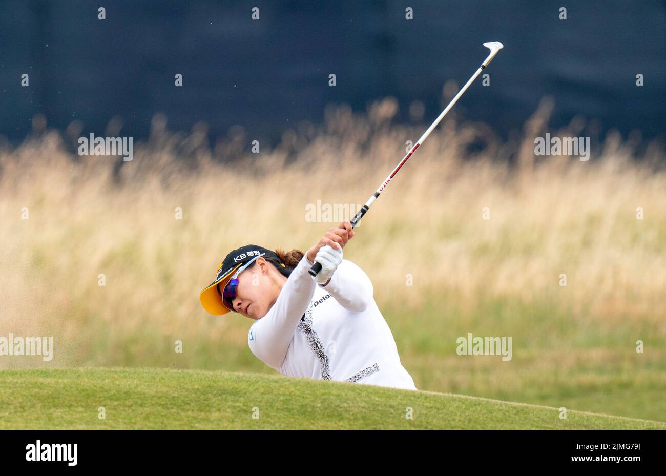 In Gee Chun on the first hole during day three of the AIG Women's Open at Muirfield in Gullane, Scotland. Picture date: Saturday August 6, 2022. Stock Photo