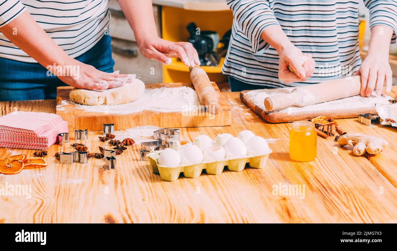 culinary course knead roll dough biscuits Stock Photo Alamy