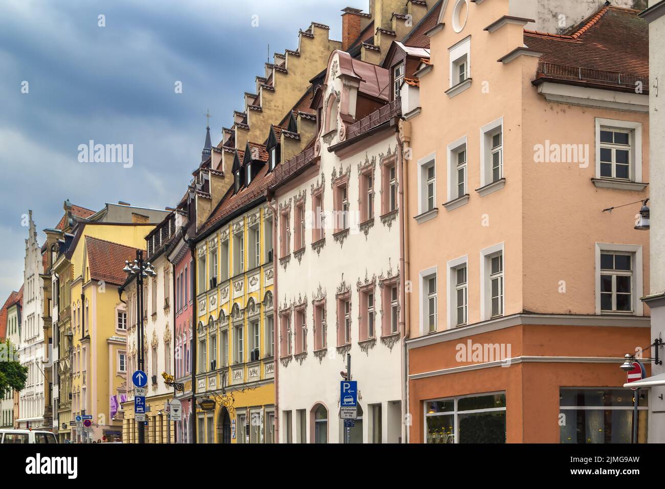 Street in Straubing, Germany Stock Photo