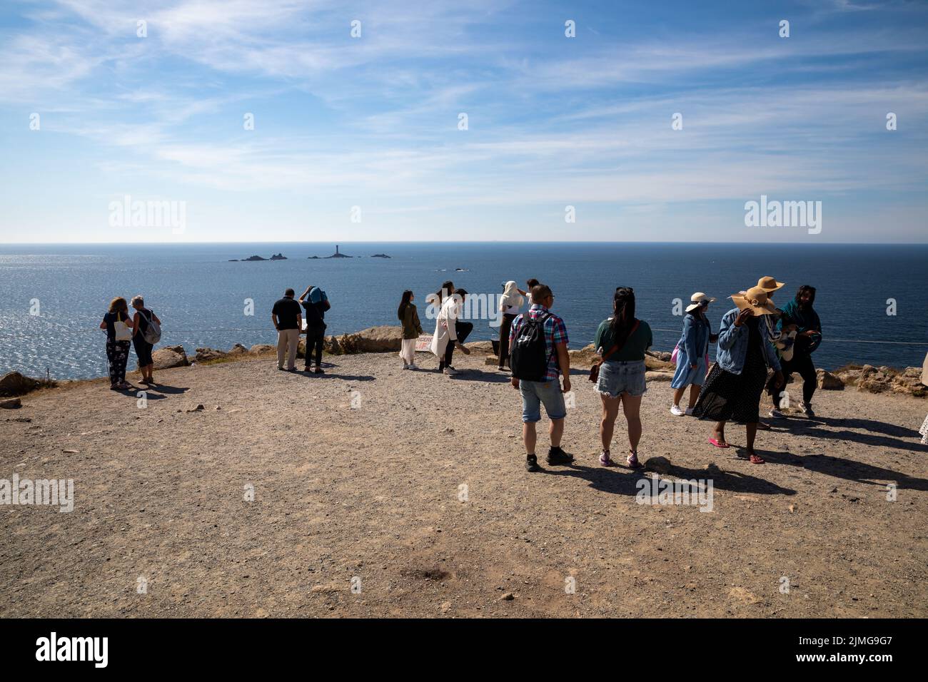 Land's End, Cornwall,UK,6th August 2022,People were out enjoying the amazing views and Glorious Sunshine over Land's End in Cornwall on a busy School holiday weekend.Credit: Keith Larby/Alamy Live News Stock Photo