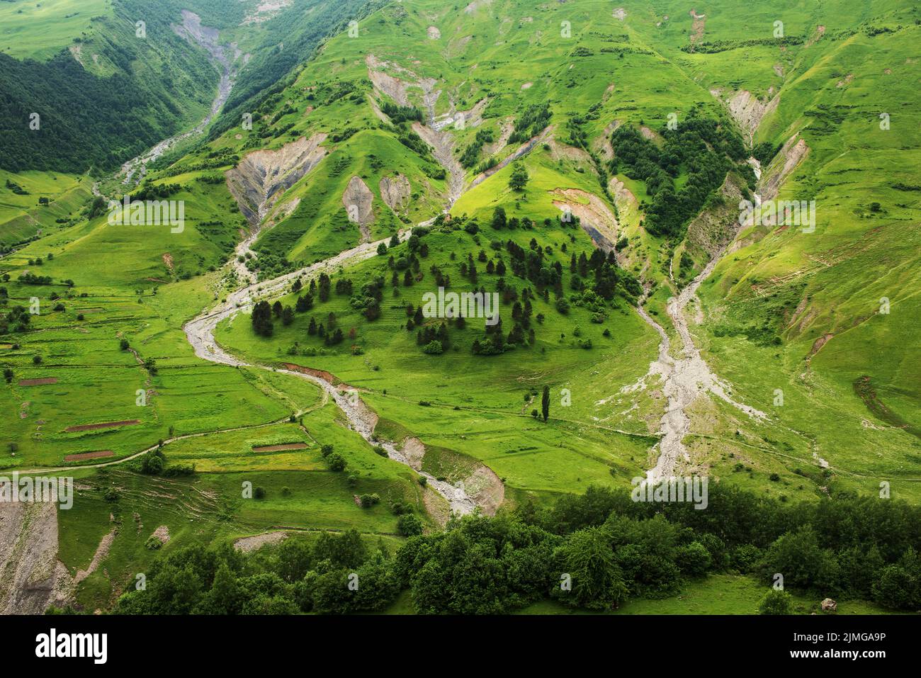 Mountain slope of the Caucasus Stock Photo