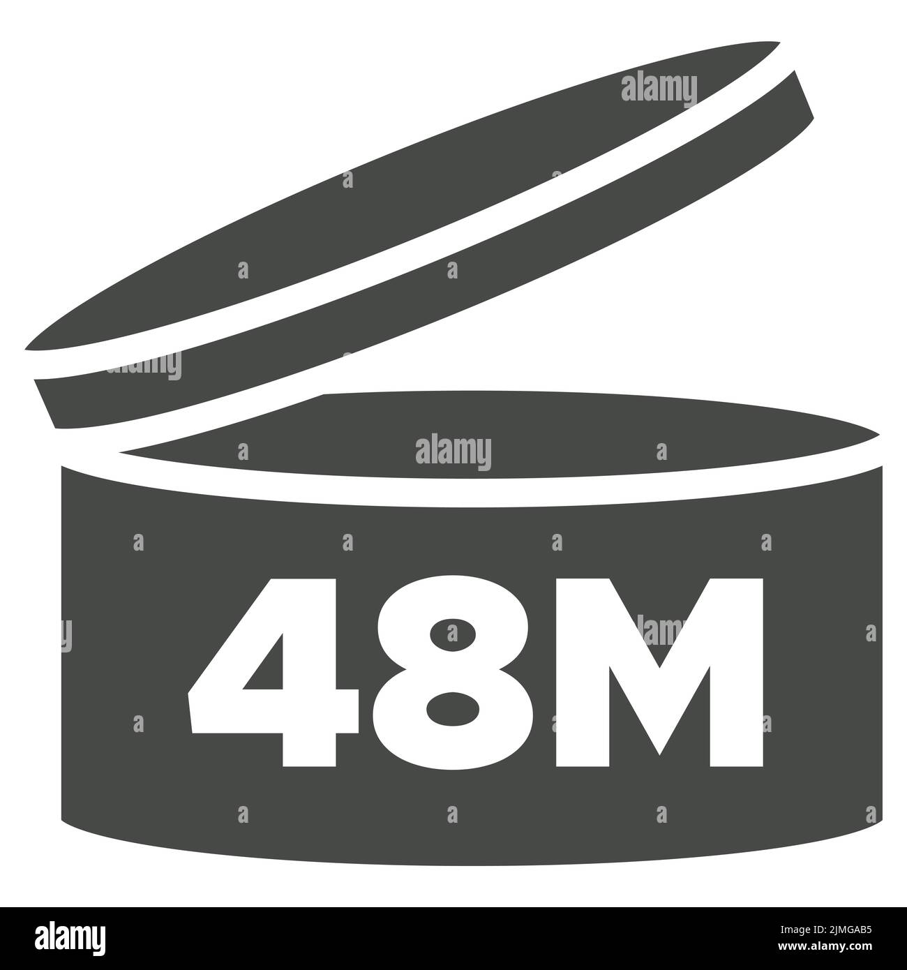 48m Pao vector symbol. Period after opening icon. Cosmetic open month
