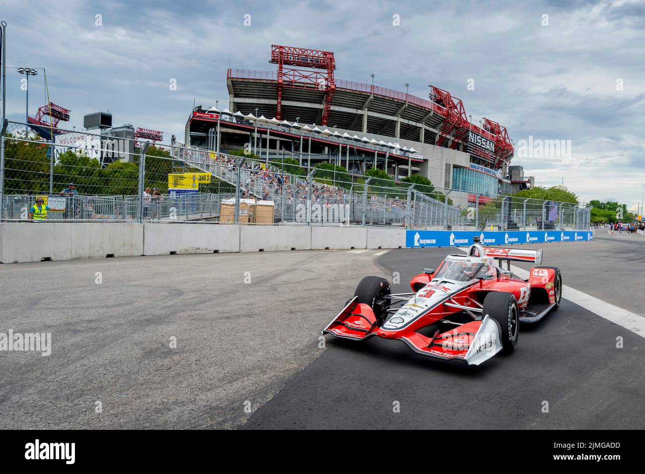Nashville, TN, USA. 5th Aug, 2022. SCOTT MCLAUGHLIN (3) of Christchurch, New Zealand travels through the turns during a practice for the Big Machine Music City Grand Prix on the Streets Of Nashville in Nashville TN. (Credit Image: © Walter G. Arce Sr./ZUMA Press Wire) Stock Photo