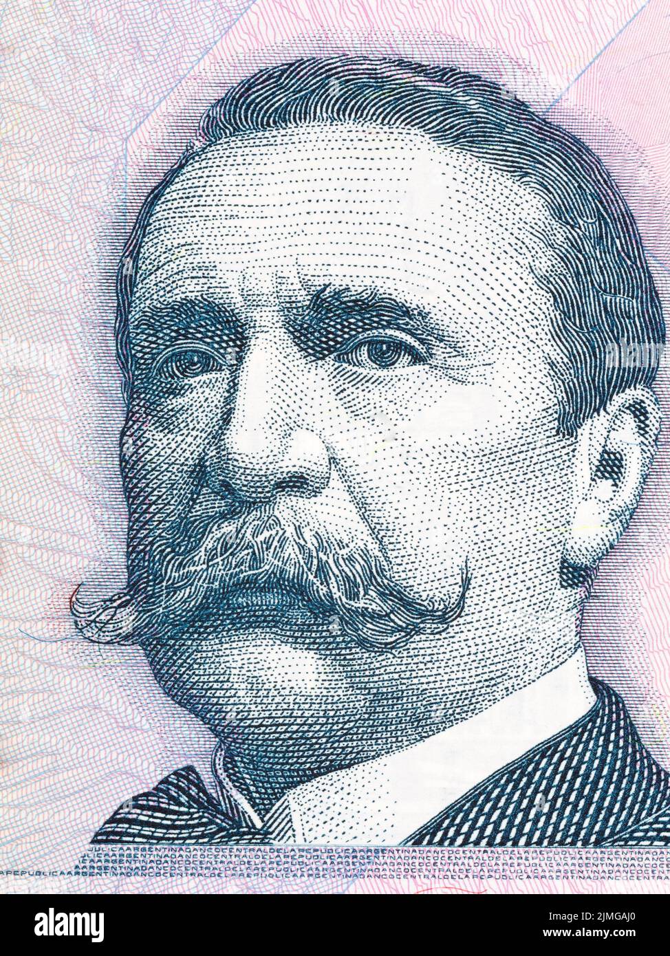 Carlos Pellegrini portrait from Argentinian money Stock Photo