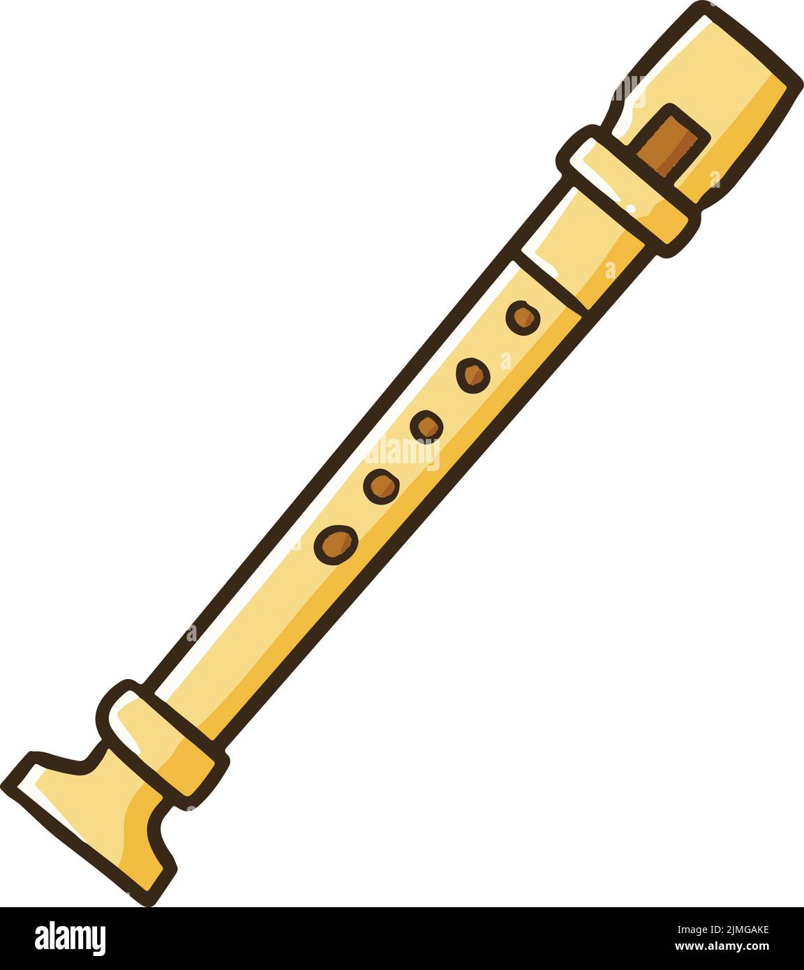 A vector of flute in cartoon style isolated on white background Stock