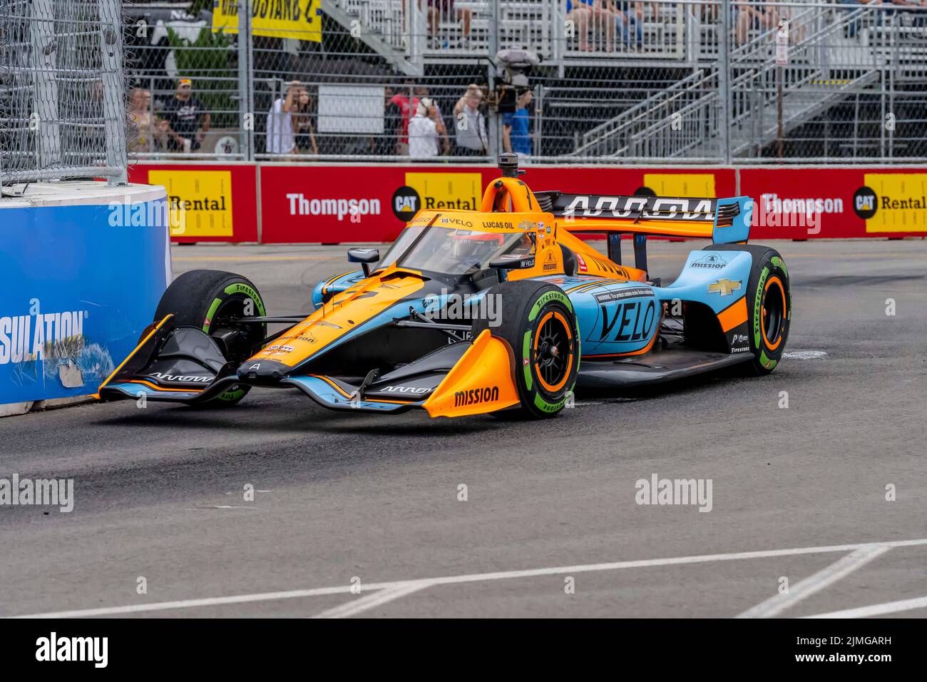 August 5, 2022, Nashville, TN, United States of America: FELIX ROSENQVIST (7) of Varnamo, Sweden travels through the turns during a practice for the Big Machine Music City Grand Prix at the Streets Of Nashville in Nashville TN. (Credit Image: © Walter G. Arce Sr./ZUMA Press Wire) Stock Photo