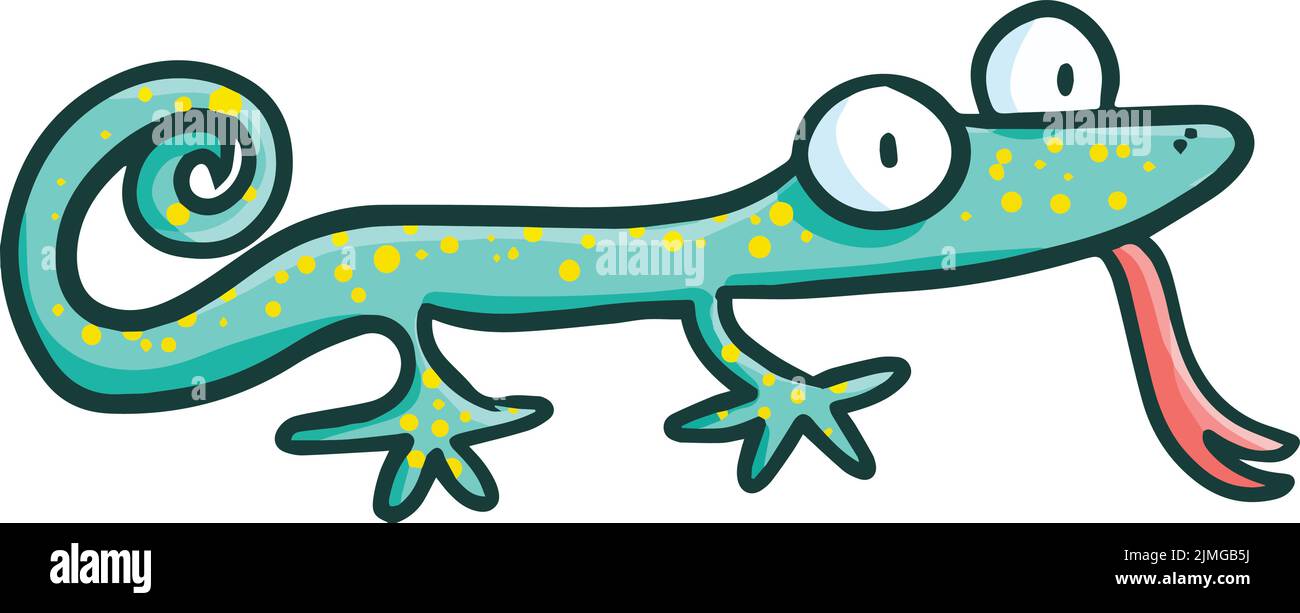 A small green gecko lizard Stock Vector Images - Alamy
